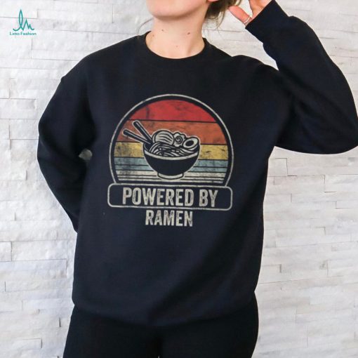 Retro Vintage Powered By Ramen Ramen Lover T Shirt