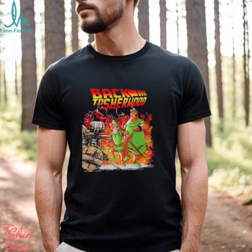 Robin Hood and Little John in the style of Back to the Future shirt