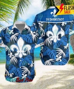 SV Darmstadt 98 Big Logo Tropical Leaves Hawaiian Shirt