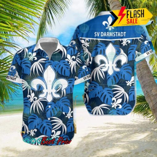 SV Darmstadt 98 Big Logo Tropical Leaves Hawaiian Shirt