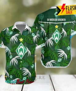 SV Werder Bremen Big Logo Tropical Leaves Hawaiian Shirt