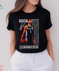 San Antonio Spurs 1 Victor Wembanyama ’23 ’24 NBA rookie of the year shirt