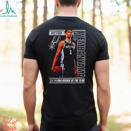 San Antonio Spurs 1 Victor Wembanyama ’23 ’24 NBA rookie of the year shirt