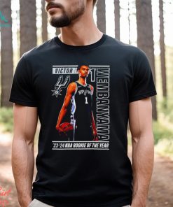 San Antonio Spurs 1 Victor Wembanyama ’23 ’24 NBA rookie of the year shirt