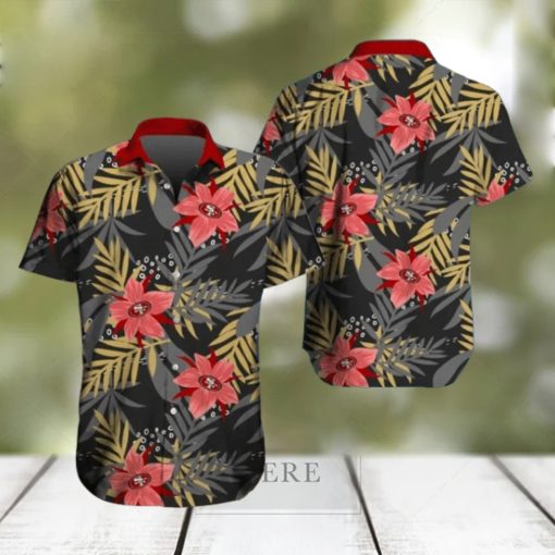 San Francisco 49ers Hawaiian Tracksuit Floral Outfits Button Shirt Beach Shorts