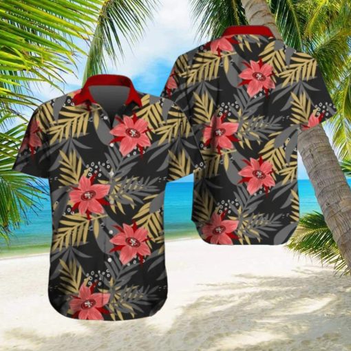 San Francisco 49ers Hawaiian Tracksuit Floral Outfits Button Shirt Beach Shorts