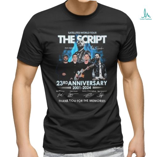 Satellites World Tour The Script 23rd Anniversary 2001 2024 Thank You For The Memories T Shirt