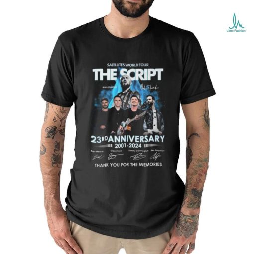 Satellites World Tour The Script 23rd Anniversary 2001 2024 Thank You For The Memories T Shirt