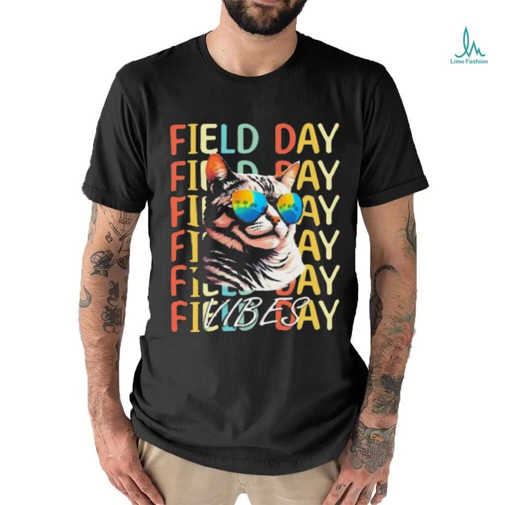 School Field Day Vibes Summer 2024 Cat Teachers Shirt School Field Day Vibes Summer 2024 Cat Teachers Shirt