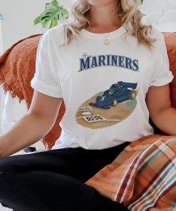 Seattle Mariners Tiny Turnip Toddler Race Car  Raglan T Shirt