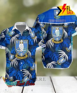 Sheffield Wednesday FC Big Logo Tropical Leaves Hawaiian Shirt And Shorts