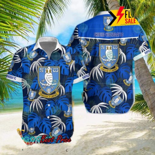 Sheffield Wednesday FC Big Logo Tropical Leaves Hawaiian Shirt And Shorts