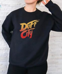 Smug Wearing Duff City shirt