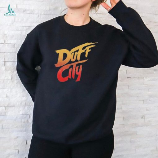 Smug Wearing Duff City shirt