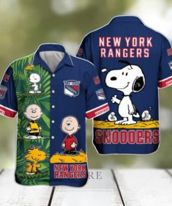 Snoopy And Charlie Brown New York Rangers Hawaiian Shirt