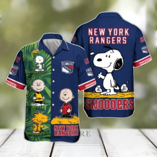 Snoopy And Charlie Brown New York Rangers Hawaiian Shirt