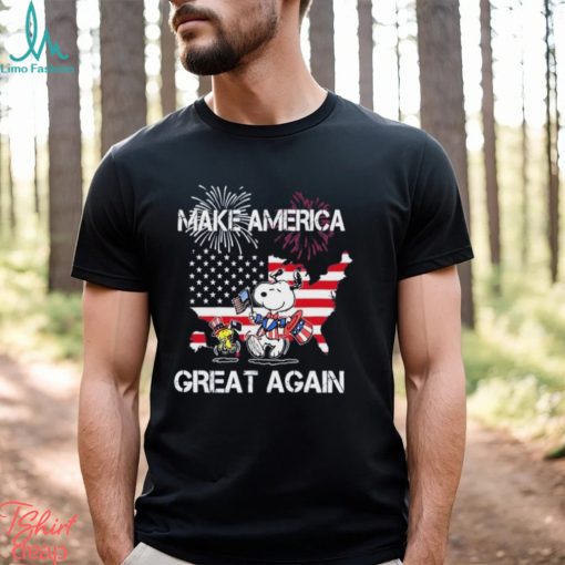 Snoopy And Woodstock Make America Great Again Patriot Proud shirt