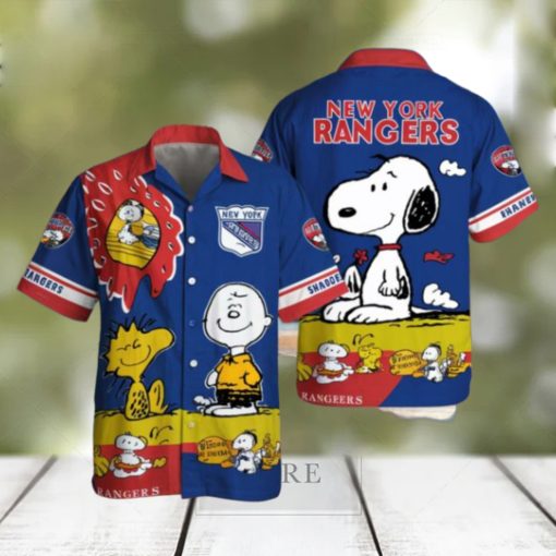 Snoopy Charlie Brown Woodstock New York Rangers Hawaiian Shirts