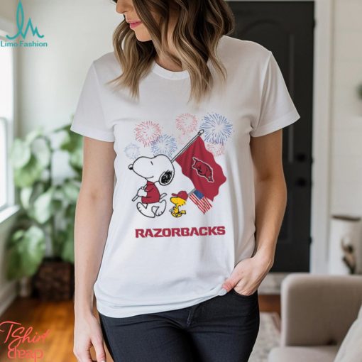 Snoopy Football Happy 4th Of July Arkansas Razorbacks Shirt