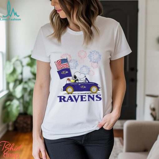 Snoopy Football Happy 4th Of July Baltimore Ravens Shirt