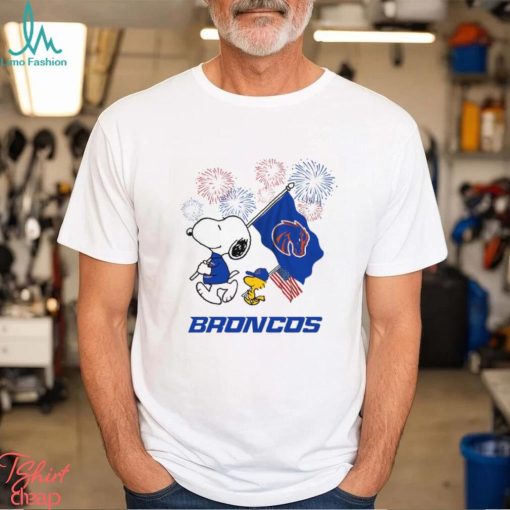 Snoopy Football Happy 4th Of July Boise State Broncos Shirt