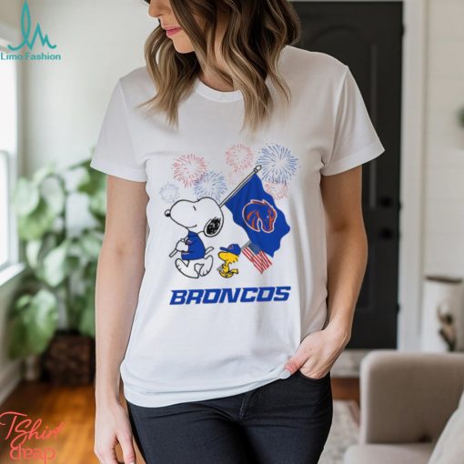 Snoopy Football Happy 4th Of July Boise State Broncos Shirt