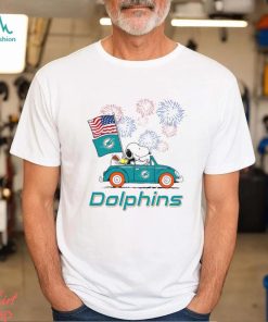 Snoopy Football Happy 4th Of July Miami Dolphins Shirt