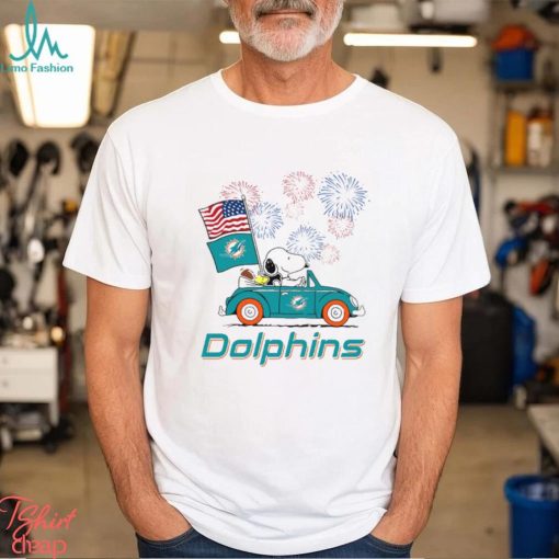 Snoopy Football Happy 4th Of July Miami Dolphins Shirt