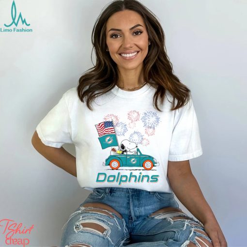 Snoopy Football Happy 4th Of July Miami Dolphins Shirt