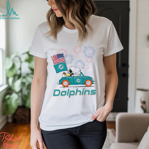 Snoopy Football Happy 4th Of July Miami Dolphins Shirt