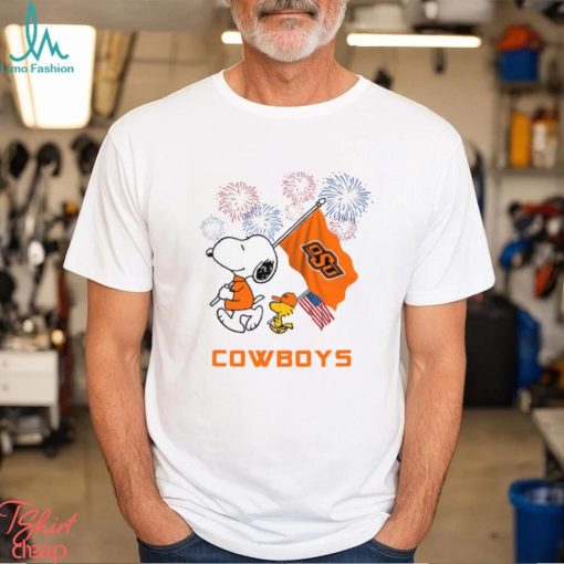 Snoopy Football Happy 4th Of July Oklahoma State Cowboys Shirt