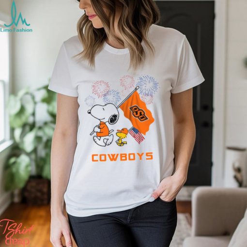 Snoopy Football Happy 4th Of July Oklahoma State Cowboys Shirt