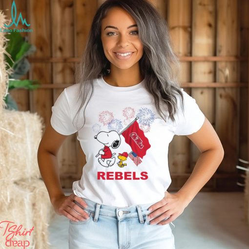 Snoopy Football Happy 4th Of July Ole Miss Rebels Shirt