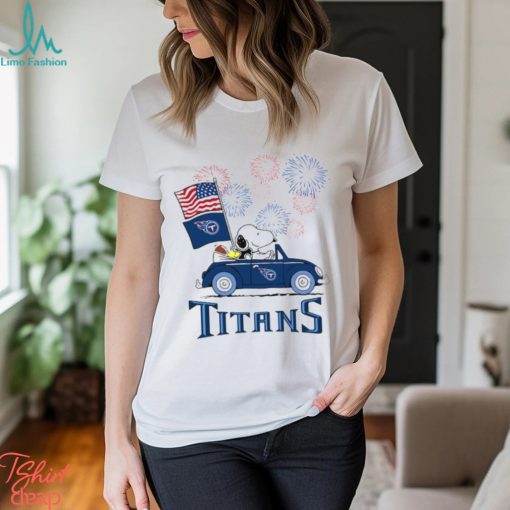 Snoopy Football Happy 4th Of July Tennessee Titans Shirt