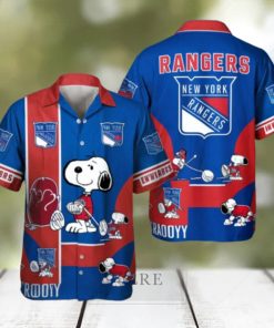 Snoopy New York Rangers Hockey Hawaiian Aloha Shirt