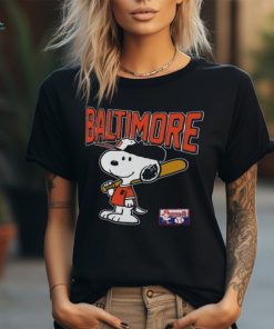 Snoopy Peanuts Ripple Junction Baltimore Baseball Graphic T Shirt