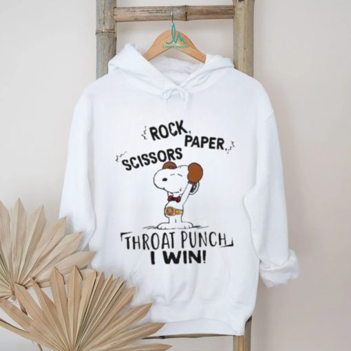 Snoopy Rock Paper Scissors Throat Punch I Win T Shirt