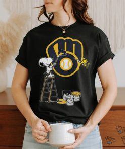 Snoopy X Woodstock Painting Milwaukee Brewers 2024 Shirt