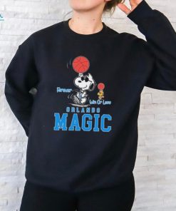 Snoopy and Woodstock spin basketball Orlando Magic forever win or lose shirt