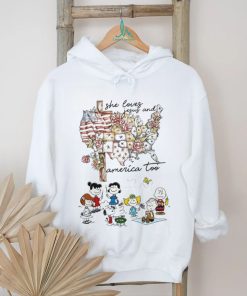 Snoopy charlie brown she loves jesus and america too Peanuts shirt