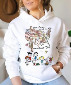 Snoopy charlie brown she loves jesus and america too Peanuts shirt