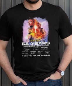 Star Trek 58 Years 1966 2024 Thank You For The Memories Signatures T Shirt