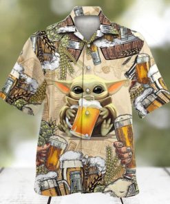 Star Wars Baby Yoda And Beer Gift For Fans Tropical Aloha Hawaiian Shirt Gifts For Men And Women Hawaiian Shirt