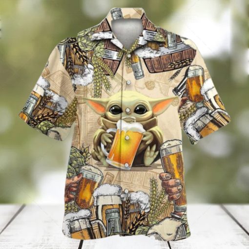 Star Wars Baby Yoda And Beer Gift For Fans Tropical Aloha Hawaiian Shirt Gifts For Men And Women Hawaiian Shirt