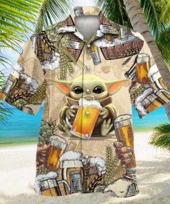 Star Wars Baby Yoda And Beer Gift For Fans Tropical Aloha Hawaiian Shirt Gifts For Men And Women Hawaiian Shirt