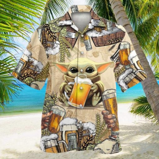 Star Wars Baby Yoda And Beer Gift For Fans Tropical Aloha Hawaiian Shirt Gifts For Men And Women Hawaiian Shirt