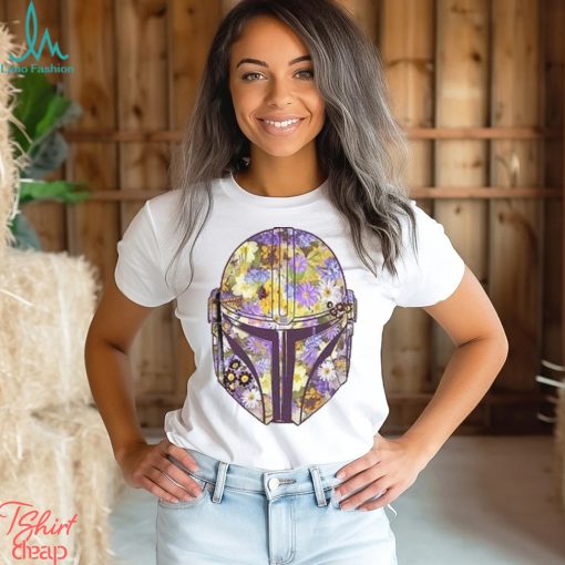 Star Wars The Mandalorian Floral Helmet Girls T Shirt