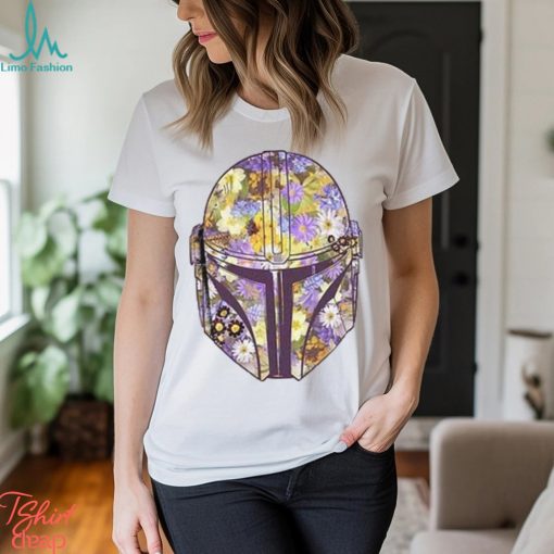 Star Wars The Mandalorian Floral Helmet Girls T Shirt