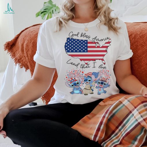 Stitch God Bless America Land That I Love T Shirt