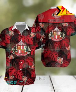 Sunderland AFC Big Logo Tropical Leaves Hawaiian Shirt And Shorts